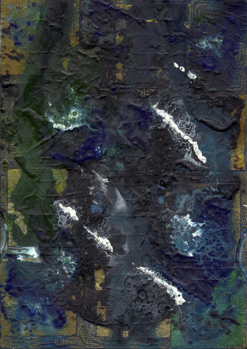 abstract rain: cold white lines