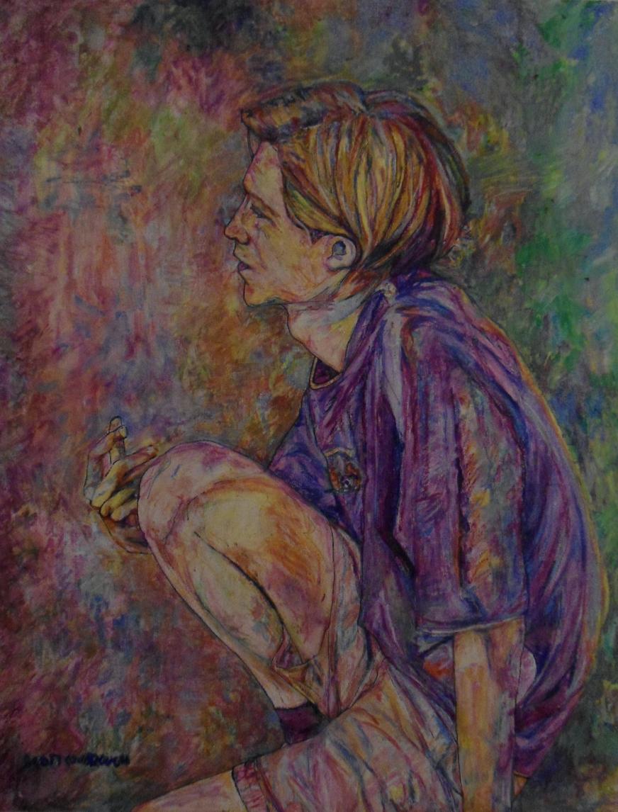 self portrait in pastels