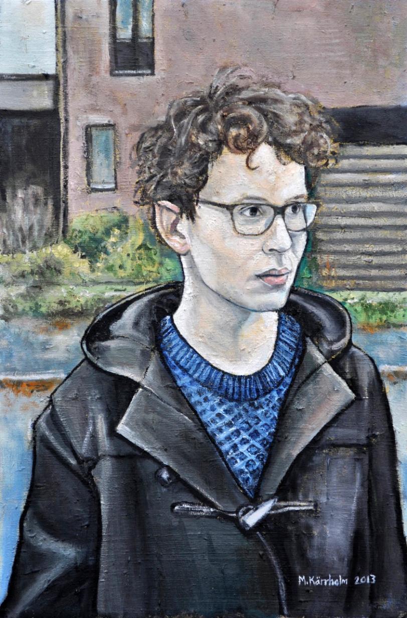 A in duffle coat