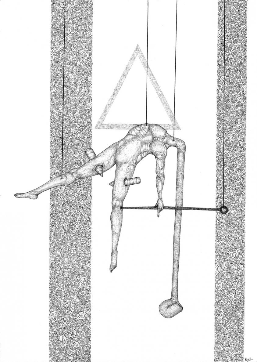 suspended descended, then stabbed