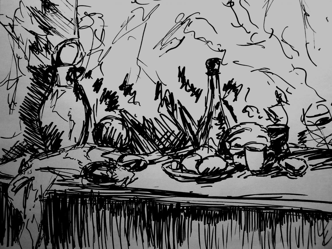 Still life with cabbage