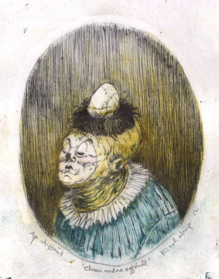 Clown and an eggshell
