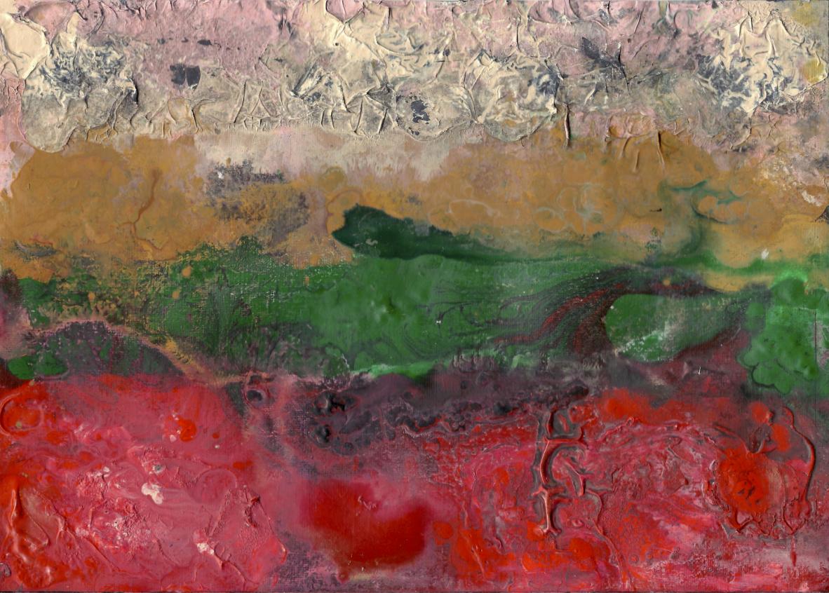 abstract rain:between red ground and pink sky