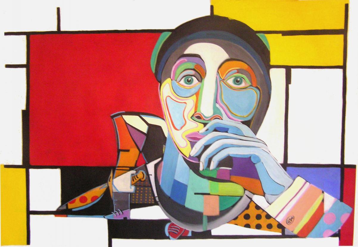 Warrior Standing On A Mondrian