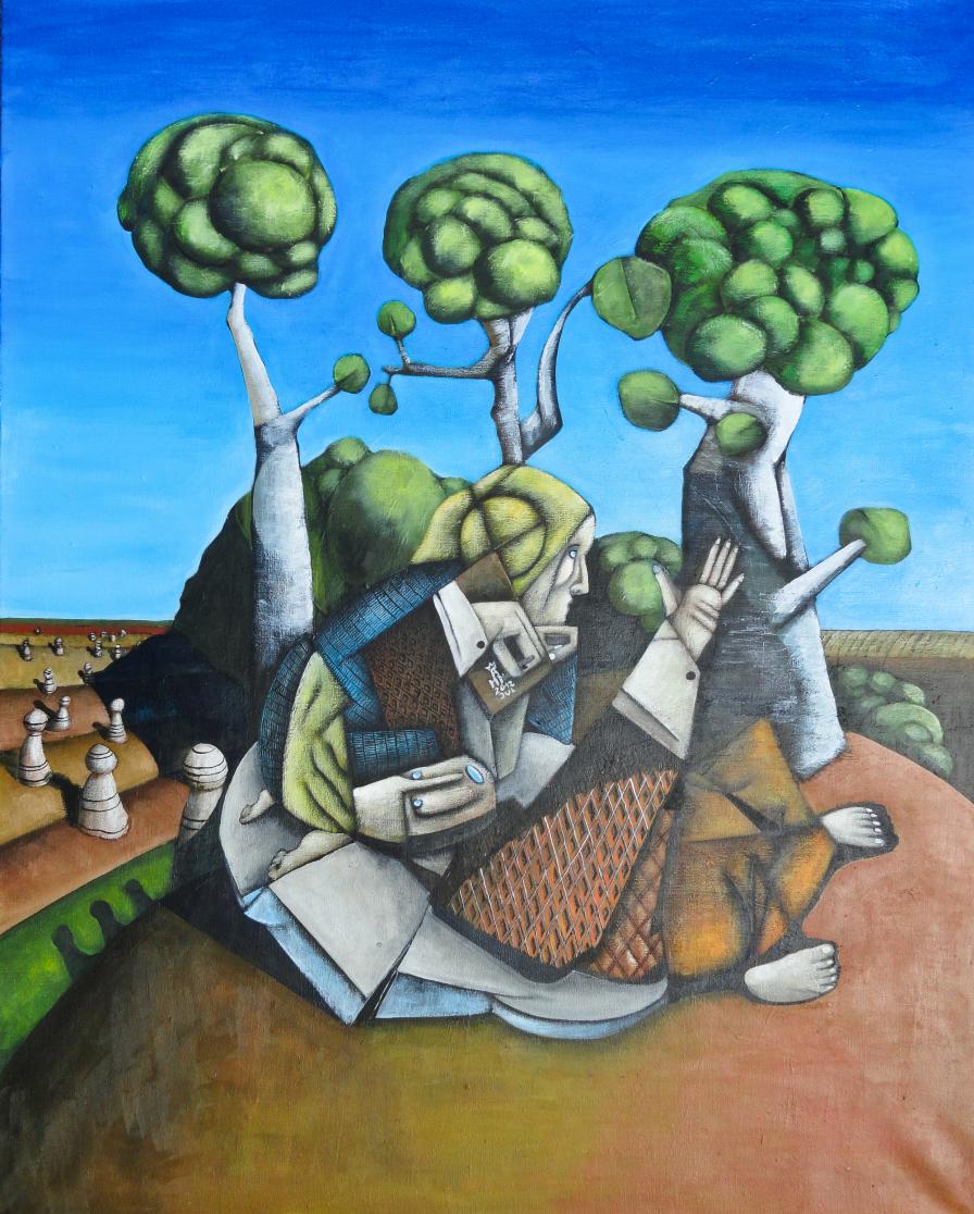 Picnic on a hill