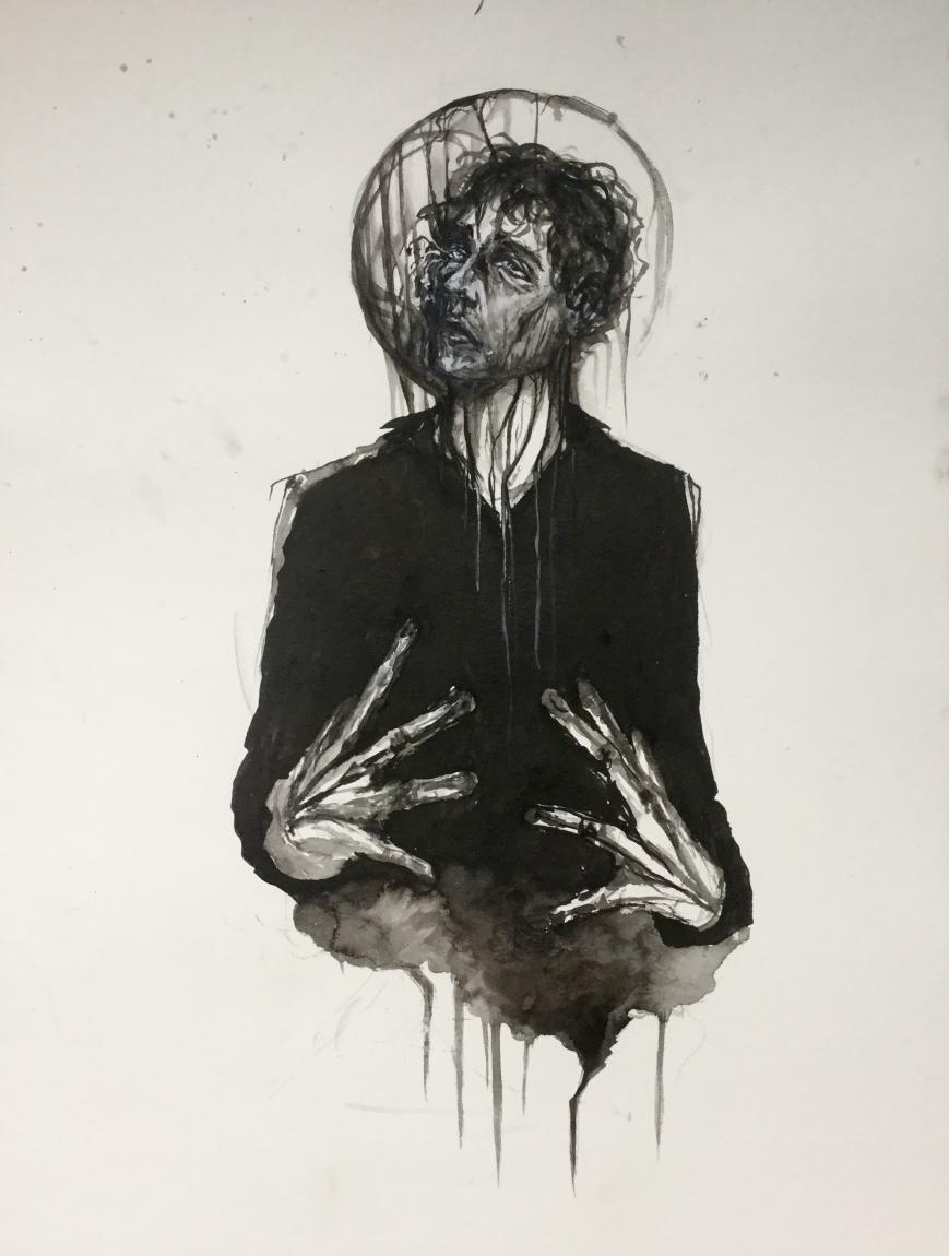 Wet fingertips.