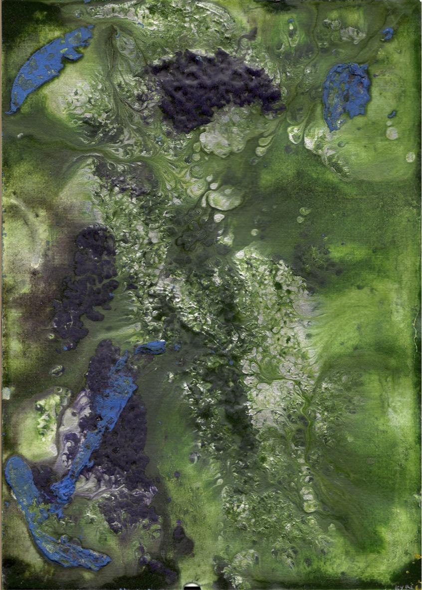 abstract rain: composition green