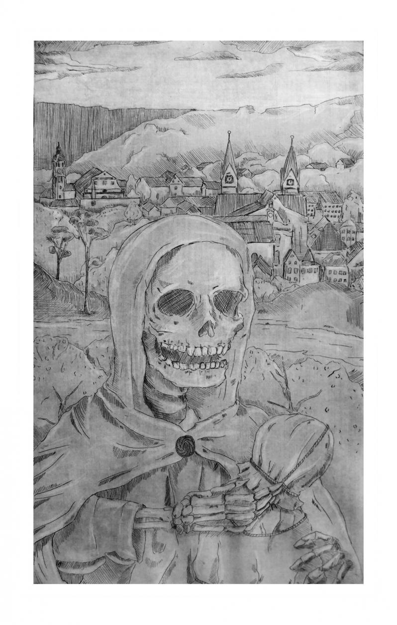 Santa Muerte Eystettensis Line Etching