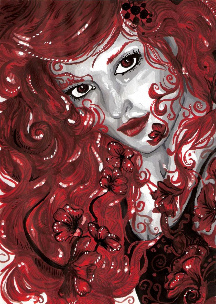 red flowerhair